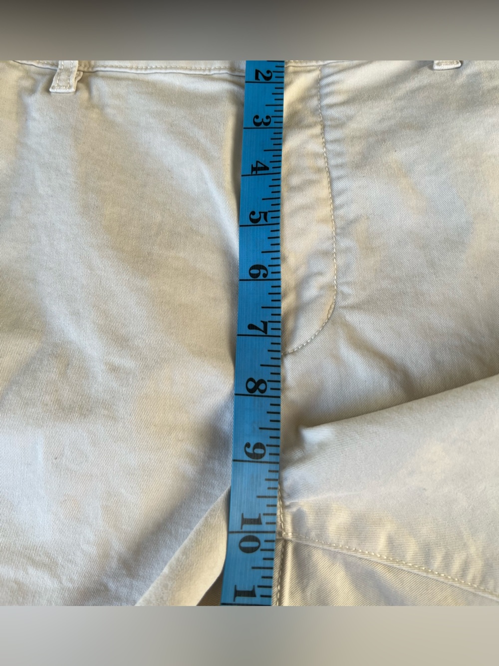 Flint & Tinder Mens 5” Chino Shorts Sz 33 Off White Stretch *Color Transfer* GUC - Picture 8 of 13